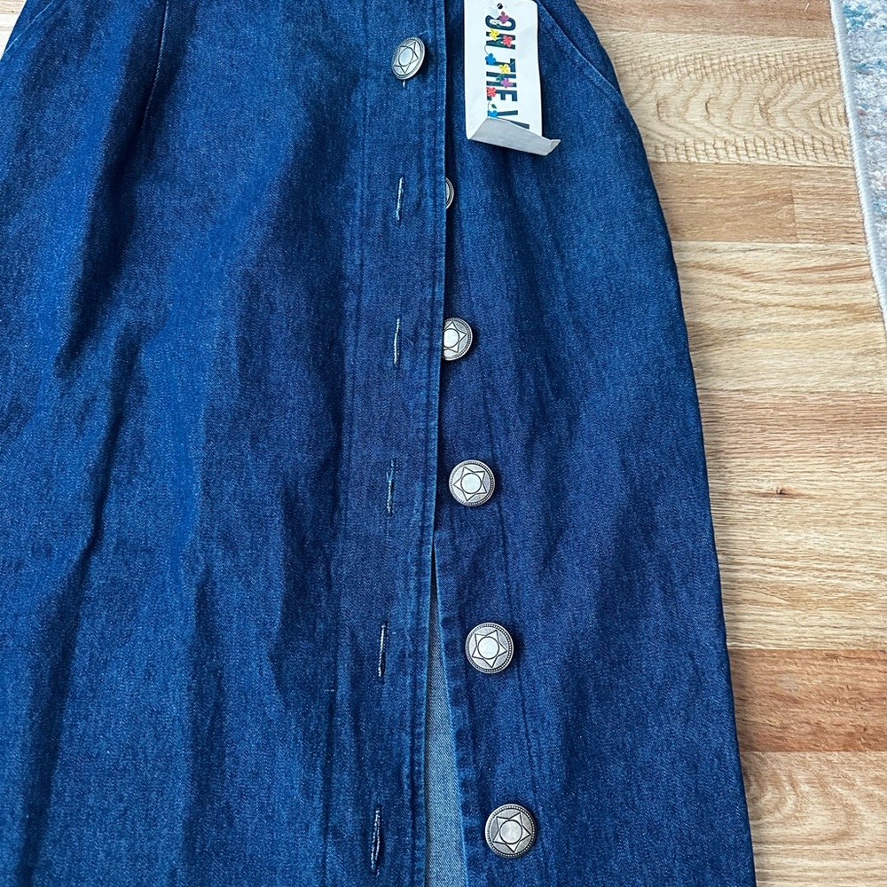 Denim Button-Down Skirt